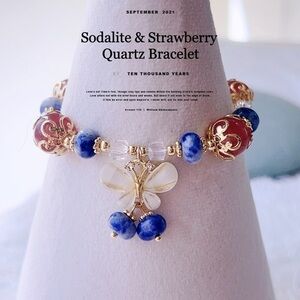 Sodalite & Strawberry quartz Bracelet